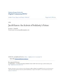 Jacek Kuron: an Activist of Solidarity's Future Brandon C
