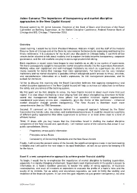 Jaime Caruana: the Importance of Transparency and Market Discipline Approaches in the New Capital Accord