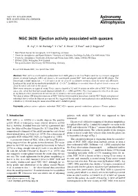 NGC 3628: Ejection Activity Associated with Quasars