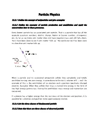 Particle Physics