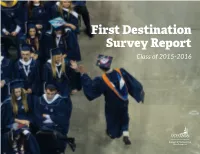 First Destination Survey Report Class of 2015-2016 Table of Contents
