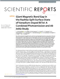 Giant Magnetic Band Gap in the Rashba-Split Surface State Of
