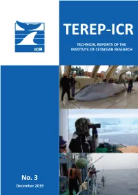 Icr Technical Reports of the Institute of Cetacean