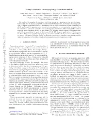 Parity Detection of Propagating Microwave Fields
