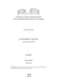 SECOND SECTION CASE of BORISOV V. LITHUANIA (Application No. 9958/04) JUDGMENT STRASBOURG 14 June 2011