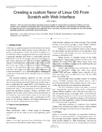 Creating a Custom Flavor of Linux OS from Scratch with Web Interface Akhil Jalagam