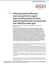 Enhanced Optical Efficiency and Color Purity for Organic Light