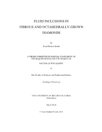 Fluid Inclusions in Fibrous and Octahedrally-Grown Diamonds
