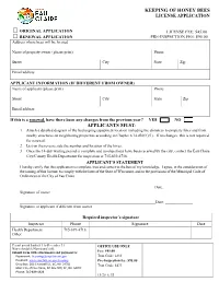 Keeping of Honey Bees Applicants Must