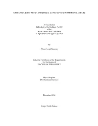 Media Use, Body Image and Sexual Satisfaction in Emerging Adults