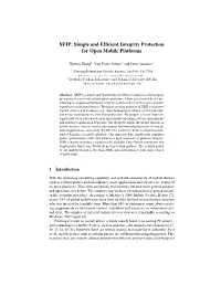 SEIP: Simple and Efficient Integrity Protection for Open Mobile Platforms
