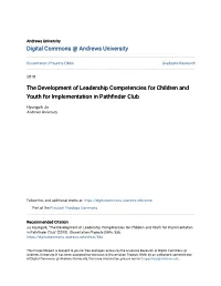 The Development of Leadership Competencies for Children and Youth for Implementation in Pathfinder Club