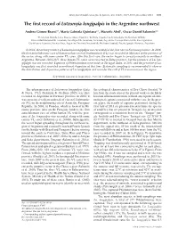 The First Record of Lutzomyia Longipalpis in the Argentine Northwest