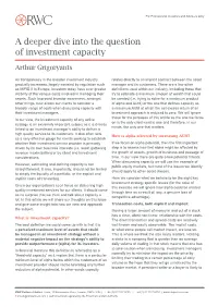A Deeper Dive Into the Question of Investment Capacity