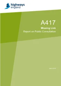 A417 Missing Link – Report on Public Consultation