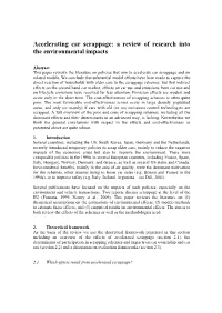 Accelerating Car Scrappage: a Review of Research Into the Environmental Impacts