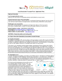 Local Sustainable Transport Fund - Application Form