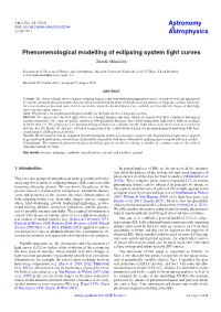 Phenomenological Modelling of Eclipsing System Light Curves