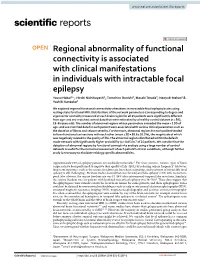 Regional Abnormality of Functional Connectivity Is Associated with Clinical Manifestations in Individuals with Intractable Focal