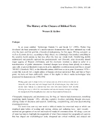 The History of the Closure of Biblical Texts