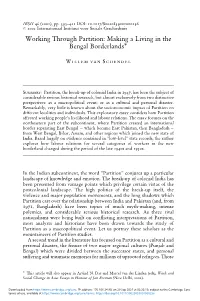 Working Through Partition: Making a Living in the Bengal Borderlandsã
