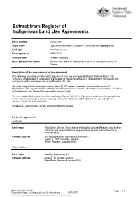Extract from Register of Indigenous Land Use Agreements