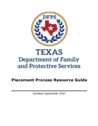 Placement Process Resource Guide