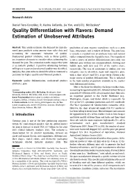 Quality Differentiation with Flavors: Demand Estimation of Unobserved Attributes