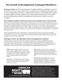 The Growth of the Exploited, Contingent Workforce