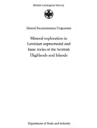 146 Mineral Exploration in Lewisian Supracrustal and Basic Rocks of The