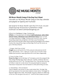 NZ Music Month Song of the Day Fact Sheet Use with Our NZ Music Month Song of the Day Calendar and Playlist on Spotify and Youtube!