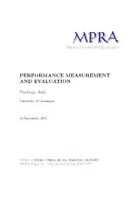 Performance Measurement and Evaluation