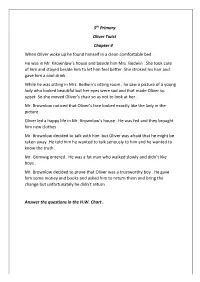 5Th Primary Oliver Twist Chapter 4 When Oliver Woke up He Found Himself in a Clean Comfortable Bed