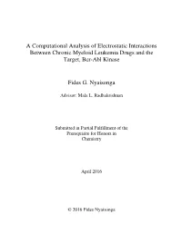 A Computational Analysis of Electrostatic Interactions Between Chronic Myeloid Leukemia Drugs and the Target, Bcr-Abl Kinase