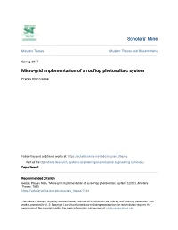 Micro-Grid Implementation of a Rooftop Photovoltaic System