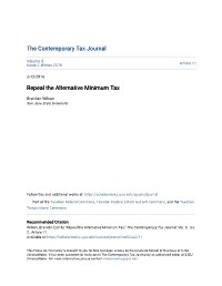 Repeal the Alternative Minimum Tax
