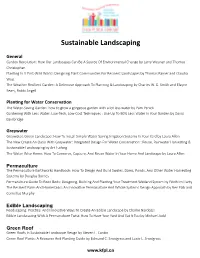 Sustainable Landscaping Reading List