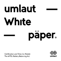 The Evtol Battery Balancing Act Umlaut Whitepaper