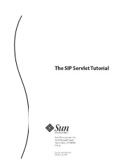 The SIP Servlet Tutorial