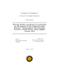 Utrecht University Placing Further Geochemical Constraints on The