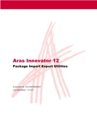 Aras Innovator 12 Package Import Export Utilities