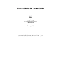 Developments in New Testament Study