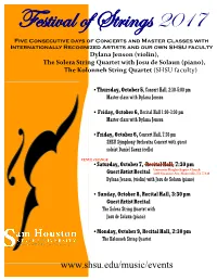 Festival of Strings 2017 Flier