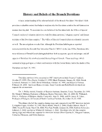 History and Beliefs of the Branch Davidians