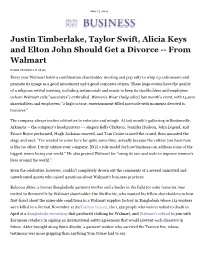 Justin Timberlake, Taylor Swift, Alicia Keys and Elton John Should Get a Divorce -- from Walmart