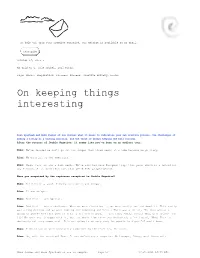 Mimi Parker and Alan Sparhawk of Low on Keeping Things Interesting