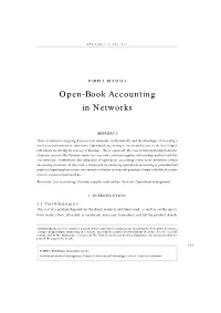 Open-Book Accounting in Networks