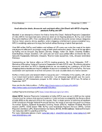 Press Release November 2, 2018 Avail Attractive Deals, Discounts And