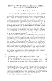 Reconstituting the Federalism Battle in Energy Transportation