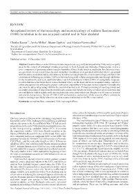 REVIEW an Updated Review of the Toxicology and Ecotoxicology of Sodium Fluoroacetate (1080) in Relation to Its Use As a Pest Control Tool in New Zealand